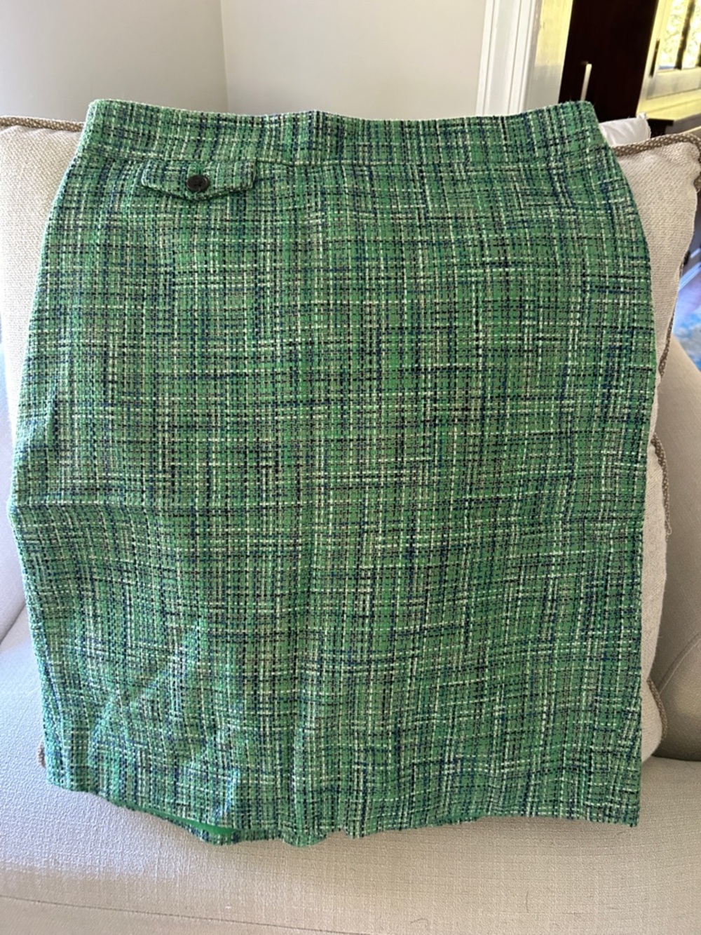 J Crew Green Tweed Pencil Skirt - No 2.